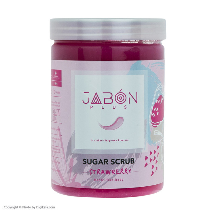 اسکراب شکری لایه بردار پوست ژبن پلاس مدل Strawberry وزن 900 گرم