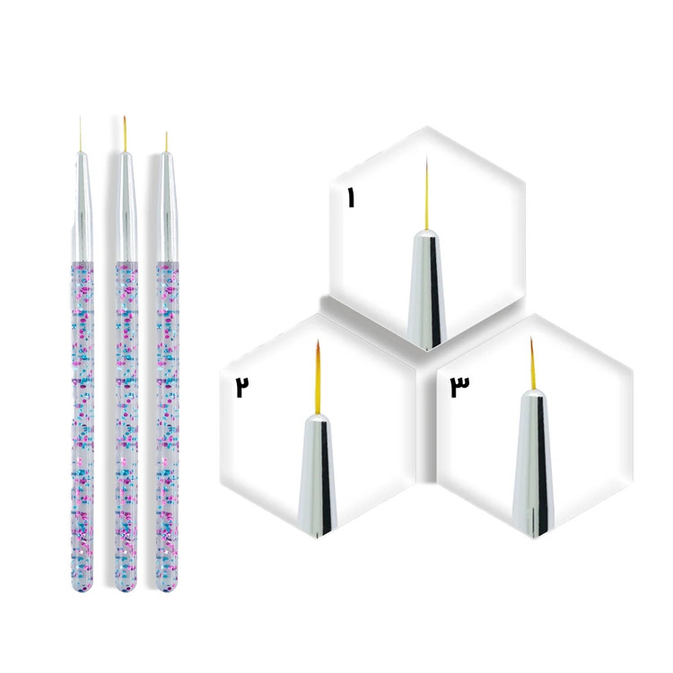 ست قلم طراحی ناخن 3 عددی