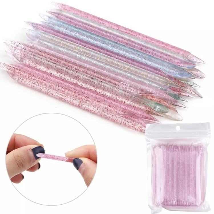 عقب زن ناخن پلاستیکی فانتزی بسته ی 100 عددی