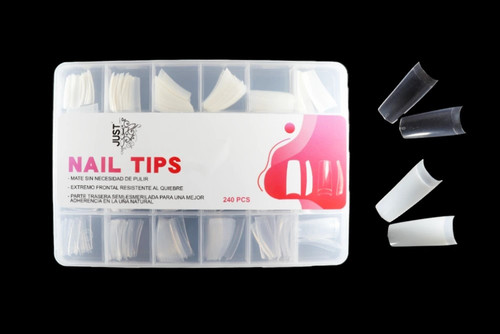 تیپ کاشت ناخن شیشه ای و شیری 240 عددی