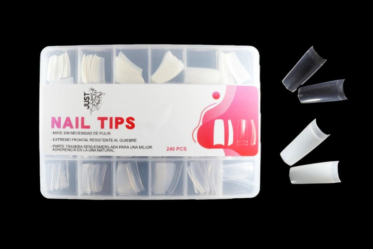 تیپ کاشت ناخن شیشه ای و شیری 240 عددی