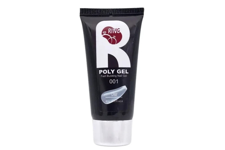 پلی ژل کاشت ناخن رینگ RING کد 001 رنگ کلیر Clear حجم 60 گرم
