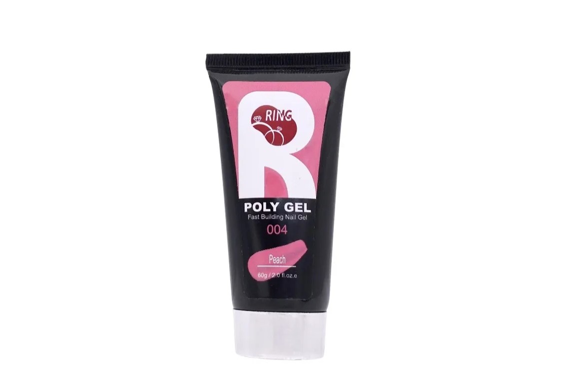 پلی ژل کاشت ناخن رینگ کد 004 رنگ هلویی متوسط  Peach